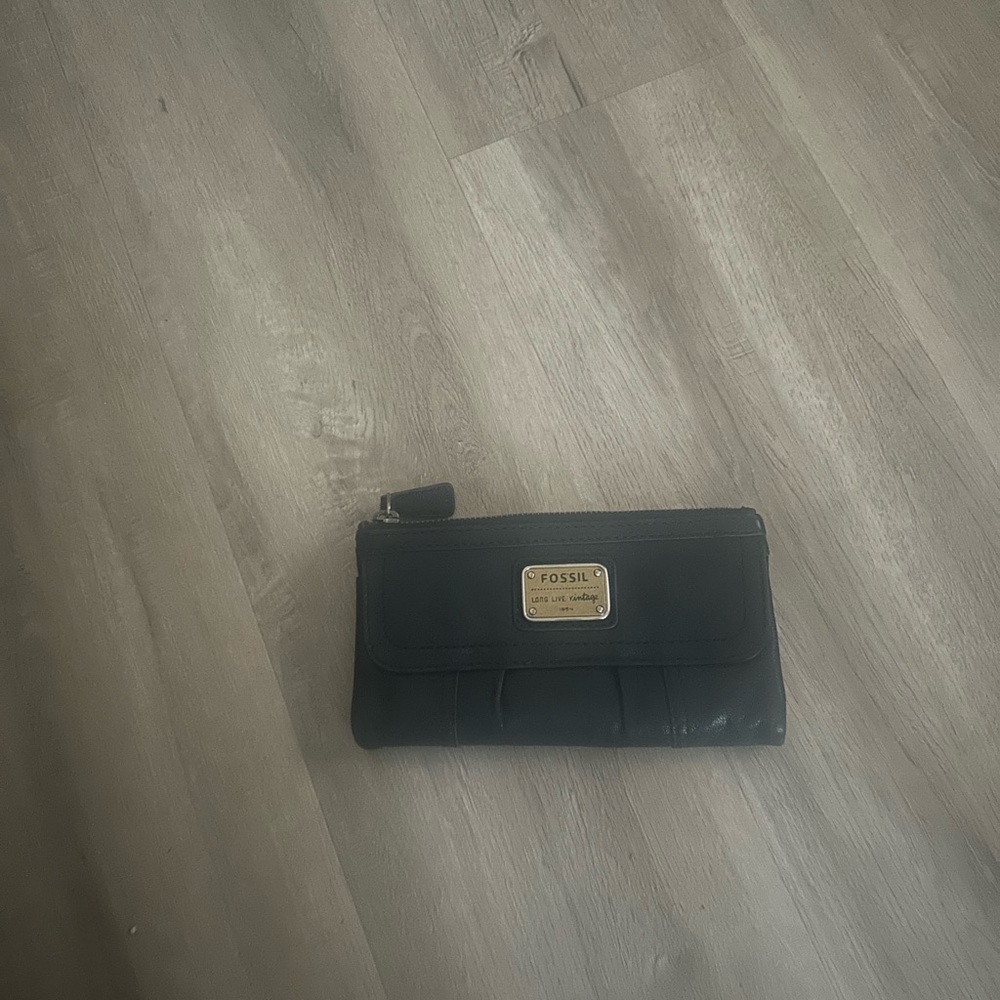 Fossil Black Leather Clutch Wallet